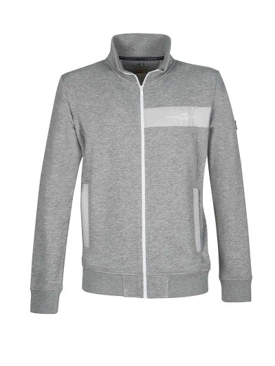 Sudadera gris claro con cremallera y coderas para hombre Fair - Equiline