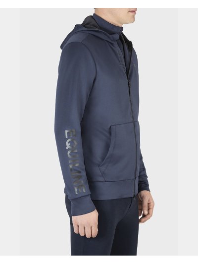 Chaqueta azul marino con capucha y cremallera  técnica para hombre Cenac - Equiline