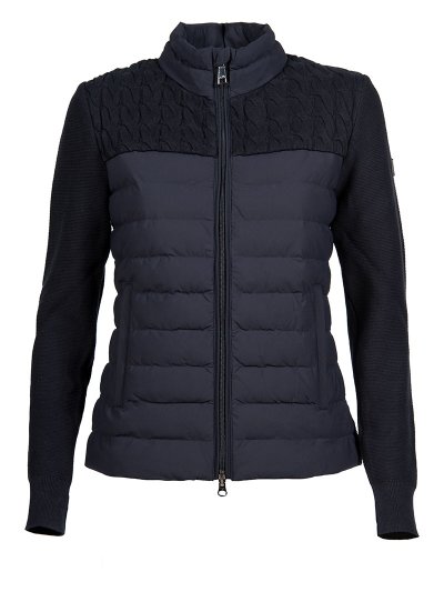 Veste softshell bleu marina avec manches en maille pour femme Emaie - Equiline
