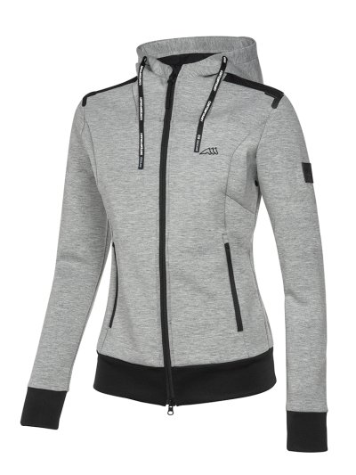 Veste d'entraînement technique à capuche grise pour femme Cerriec - Equiline