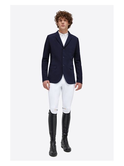 Americana de competición azul marino de jersey y malla para hombre - RG
