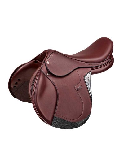 Silla de salto de cuero marrón oscuro Élite - Equiline
