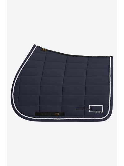 Tapis de saut bleu marine en jersey à passepoil contrasté - RG
