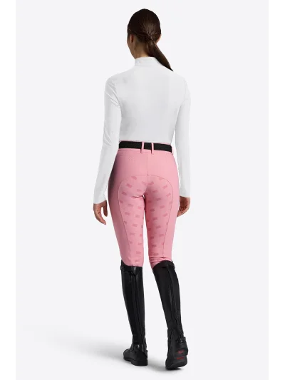 Polo de concurso de manga larga blanco con brillantes rosa para mujer - RG - imagen 3