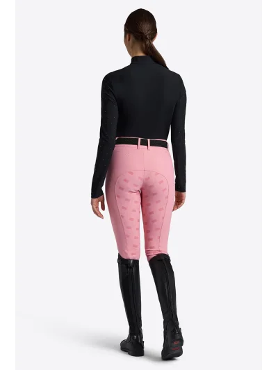 Polo de concurso de manga larga negro con brillantes rosa para mujer - RG - imagen 2