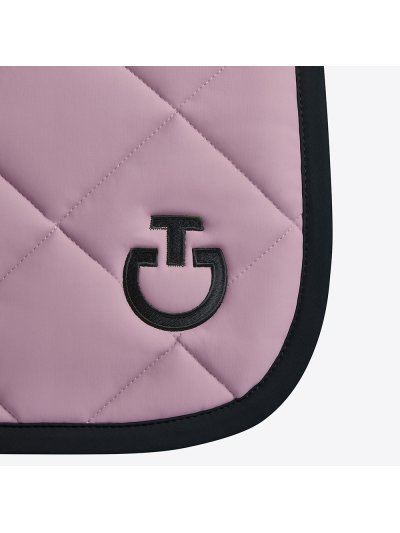 Lilac dressage saddle pad with diamond quilting and black embroidered logo for horse - Cavalleria Toscana - imagen 3