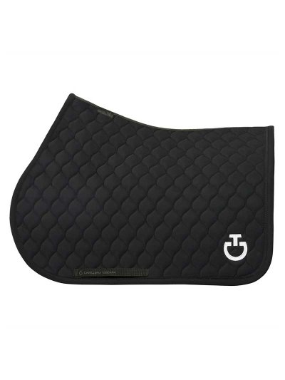 Sudadero de salto negro con logo bordado blanco para caballo y pony Costura circular - Cavalleria Toscana