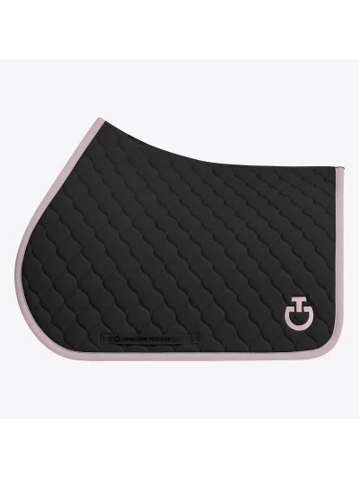 Tapis de saut noir et rose avec matelassage circulaire - Cavalleria Toscana