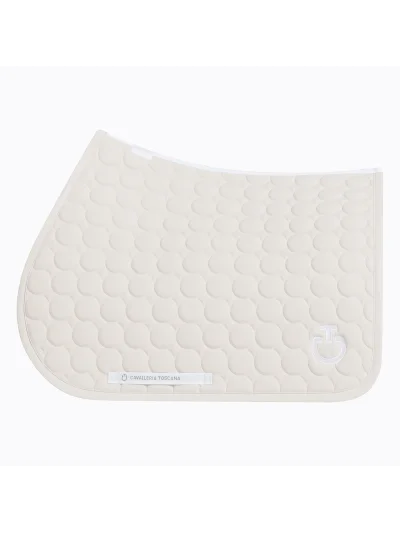Tapis de saut beige clair (Birch) en jersey matelassé circulaire pour cheval Circle Quilted - Cavalleria Toscana