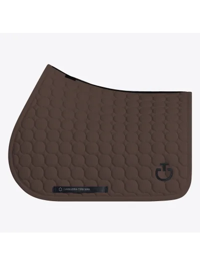 Sudadero de salto marrón oscuro (Espresso) de jersey con acolchado circular para caballo Circle Quilted - Cavalleria Toscana