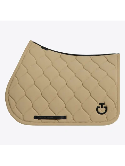 Sudadero de salto beige tostado (Aluminum) con acolchado circular y logo bordado para caballo y pony New Circular Quilted - Cavalleria Toscana