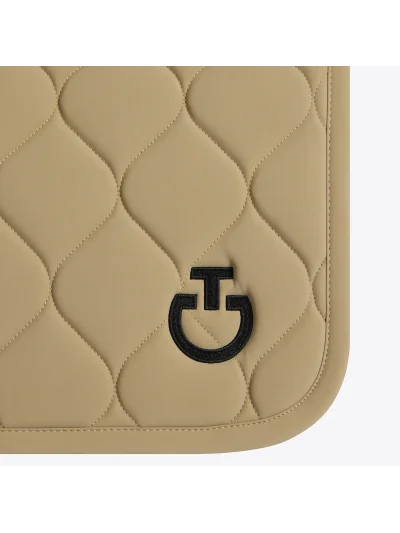 Sudadero de salto beige tostado (Aluminum) con acolchado circular y logo bordado para caballo y pony New Circular Quilted - Cavalleria Toscana - imagen 3