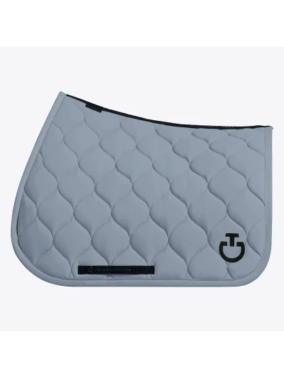 Sudadero de salto azul grisáceo (Windward Blue) con acolchado circular y logo bordado para caballo y pony New Circular Quilted - Cavalleria Toscana