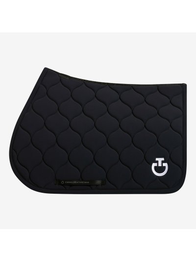 Sudadero de salto negro con acolchado circular y logo bordado para caballo y pony New Circular Quilted - Cavalleria Toscana