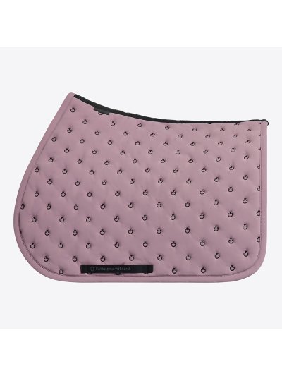 Lilac quilted jumping saddle pad with embroidered micro logos for horse and pony - Cavalleria Toscana