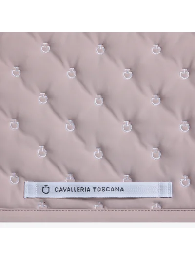 Tapis de saut rose clair (Violet Ice) matelassé à micro-logos brodés pour cheval et poney - Cavalleria Toscana - imagen 3