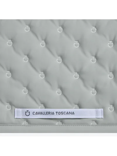 Tapis de saut vert sauge (Belgian Block) matelassé à micro-logos brodés pour cheval et poney - Cavalleria Toscana - imagen 3