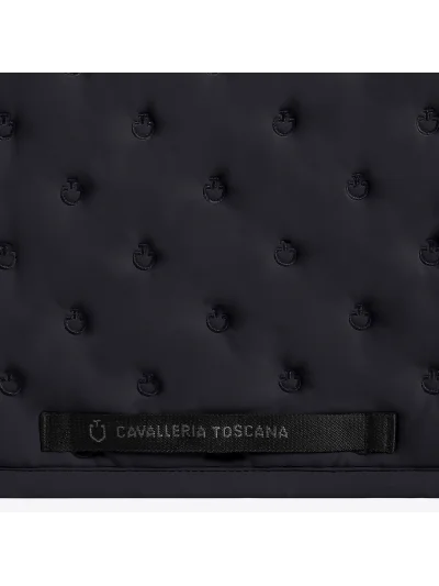 Tapis de saut gris anthracite (Charcoal) matelassé à micro-logos brodés pour cheval et poney - Cavalleria Toscana - imagen 2