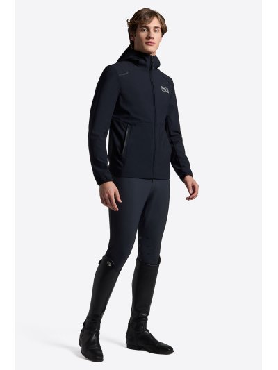 Chaqueta softshell azul marino de jersey jacquard con capucha para hombre - RG - imagen 2