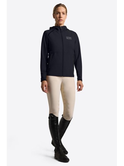 Chaqueta softshell azul marino de jersey jacquard con capucha para mujer - RG - imagen 2