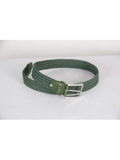 Green Unisex Braided Elastic Cotton Belt – Double Braid Model - Equiline
