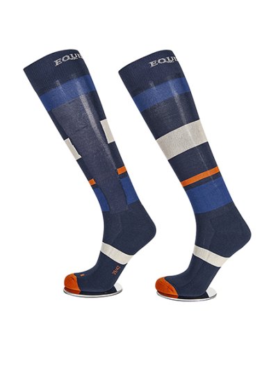 Calcetines Color azul marino con rayas unisex Stripe - Equiline