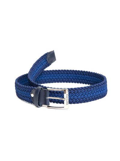 Cinturón elástico trenzado color azul unisex – Xander - Equiline
