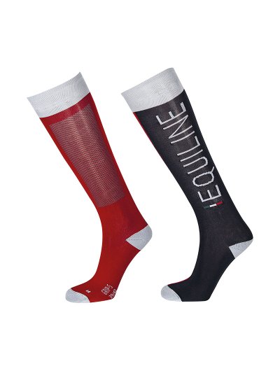 Calcetines altos color azul marino y rojo unisex – Ibert - Equiline
