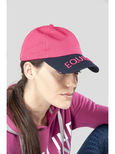 Pink and navy blue cap with embroidery Chance - Equiline