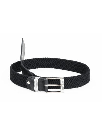 Cinturón trenzado elástico de algodón negro unisex Ebba - Equiline