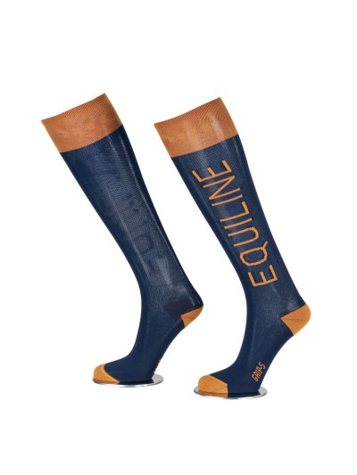 Calcetines altos azul marino y naranja Cassidy - Equiline