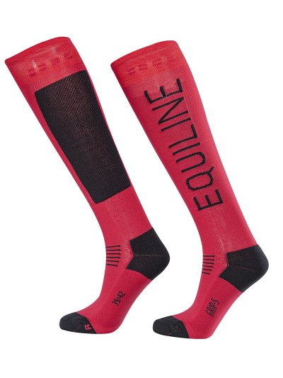 Calcetines altos color rojo unisex Rosso - Equiline