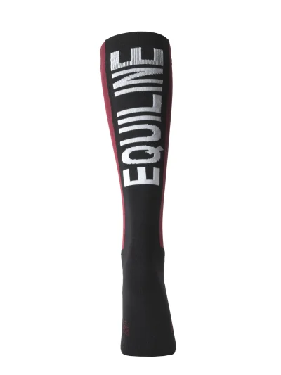 Calcetines de montar rojos (Alpine Plum) unisex con logo jacquard EQCATRA - Equiline - imagen 2