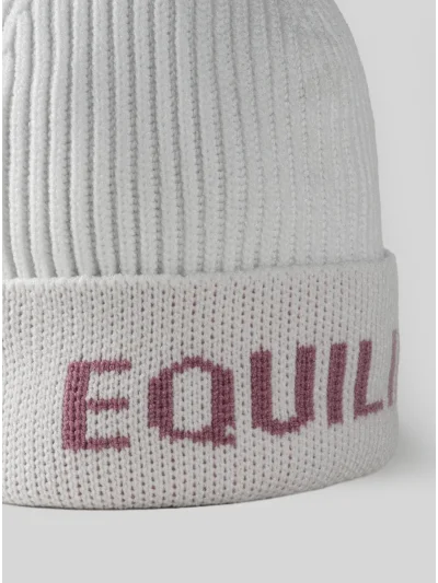 Gorro junior blanco con pompón y logo jacquard EQCLAPO - Equiline - imagen 2