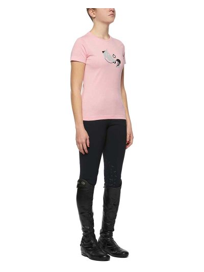Camiseta de manga corta rosa para niña - Cavalleria Toscana