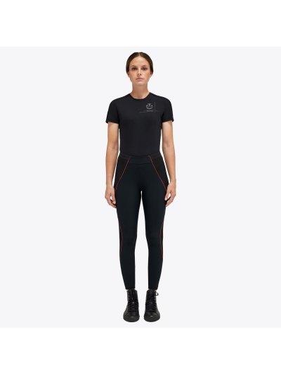 T-shirt technique à manches courtes noir pour femme Academy - Cavalleria Toscana