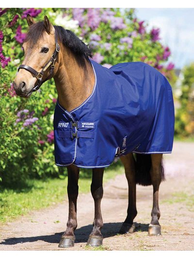 Dark blue waterproof turnout rug (600D, 200g) for ponies – Hero - AMIGO