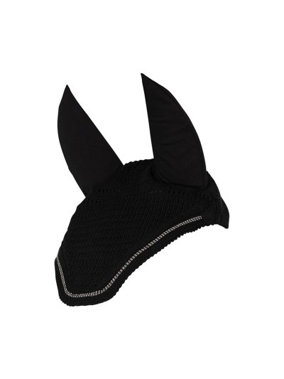 Orejeras color negro con brillantes en los bordes y orejas antirruido opcionales para caballo - Anky