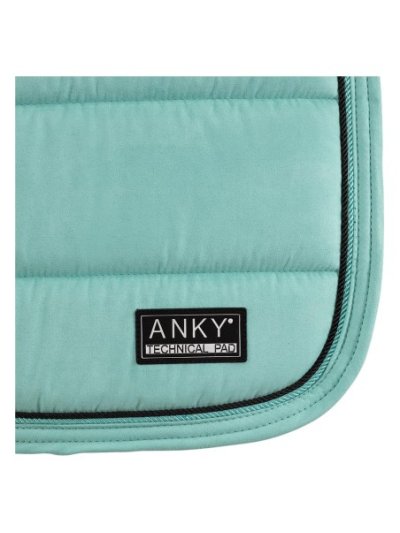 Sudadero de doma verde (Green Sea) con antideslizante en la cruz, cordón decorativo en los bordes y refuerzo en el paso de cincha para caballo - Anky - imagen 2