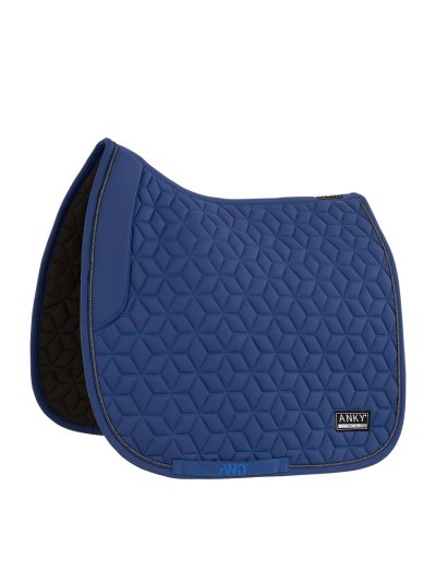 Sudadero de doma azul cobalto (Twilight Blue) con un ribete de brillo plateado para caballo - Anky