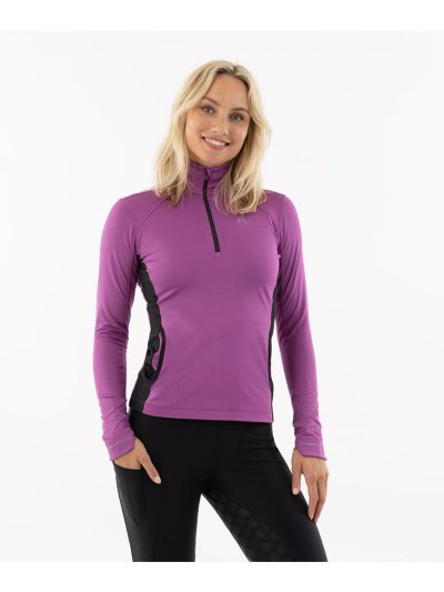 Pull d'entraînement rose avec fermeture éclair pour femme - Anky