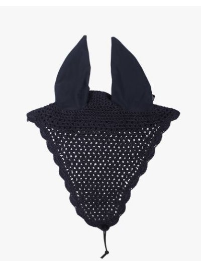 Orejeras Lungo azul marino con orejas elásticas para caballo y pony - QHP