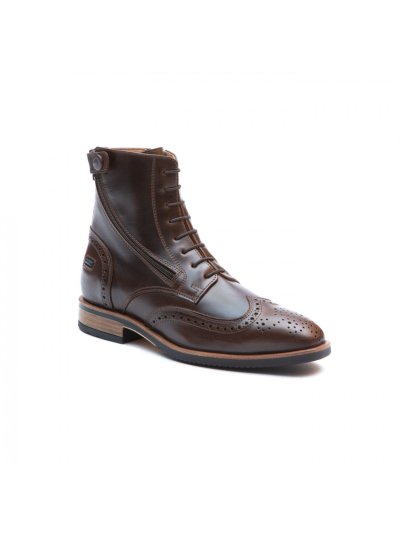Botines marrón oscuro de piel para montar a caballo con cremallera lateral Vienna - Chester