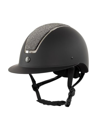 Casco para montar a caballo negro mate y brillantes Omega Glamourous - BR
