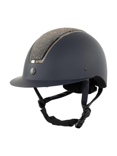 Casco para montar a caballo azul marino mate y brillantes Omega Glamourous - BR