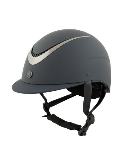 Casco para montar a caballo azul marino mate y un detalle en plata Thèta Pintado - BR