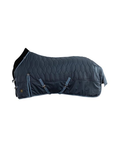 Manta azul marino de invierno con bordad de panal para caballo - BR