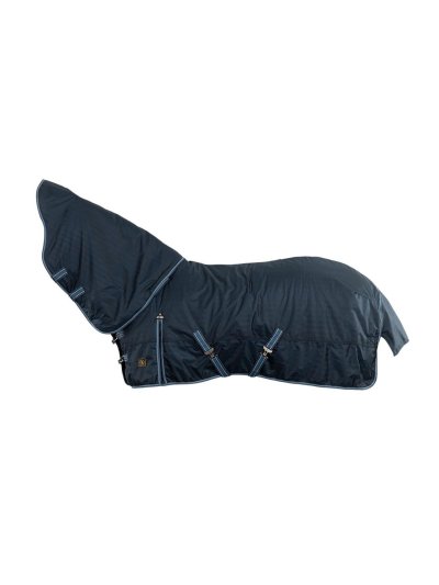 Manta azul marino de invierno con cuello para caballo - BR