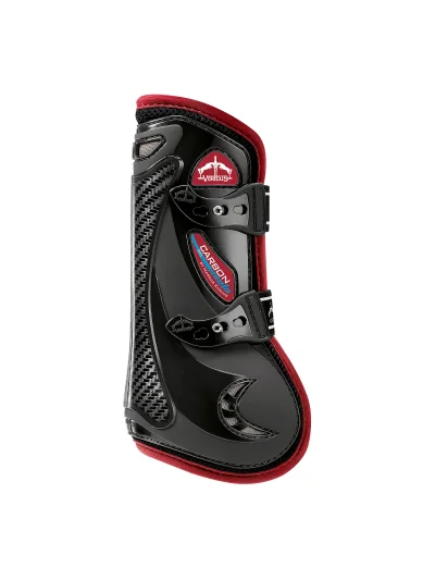 Protectores delanteros negros y burdeos de salto Carbon Gel Vento - Veredus