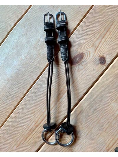 Pair of black leather and nylon horse cheek pads - ONE Collection - Jump In